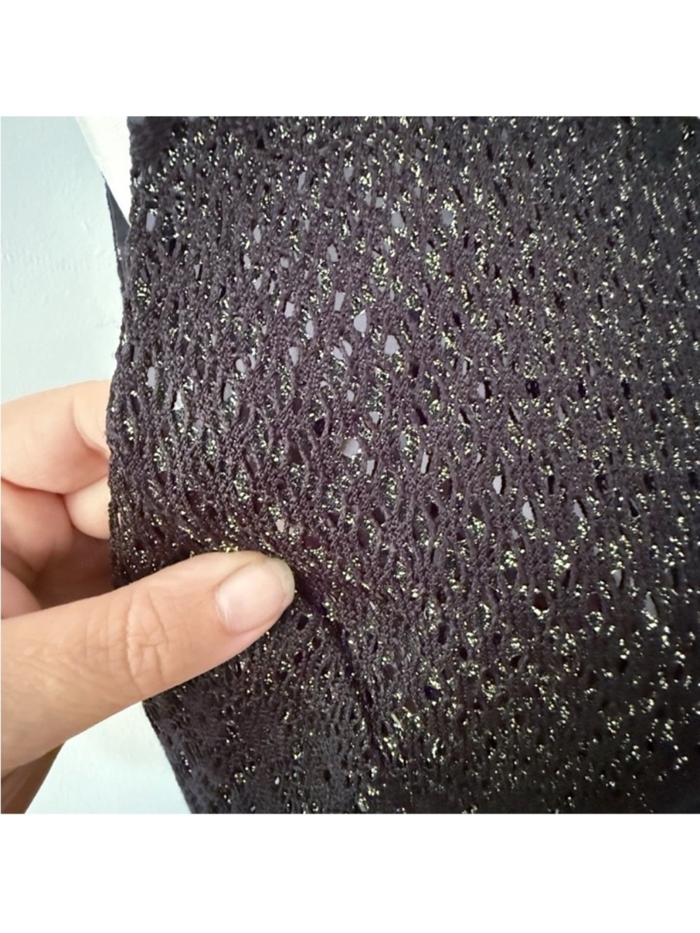 Vintage Women 90s Y2K Crochet Sequin Maxi Dress 12 Evening Whimsigoth Fairy Goth - Picture 4 of 7